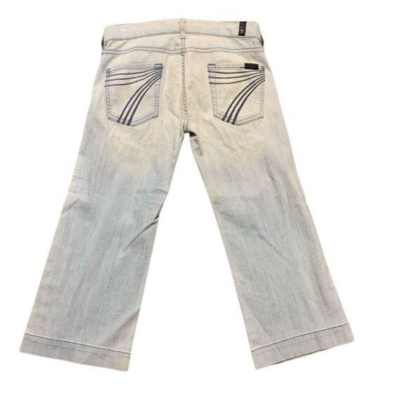 NWT 7 for All Mankind Dojo Crop Capri Wide Leg Light Wash Denim Rigid Jean 25 - Picture 3 of 10
